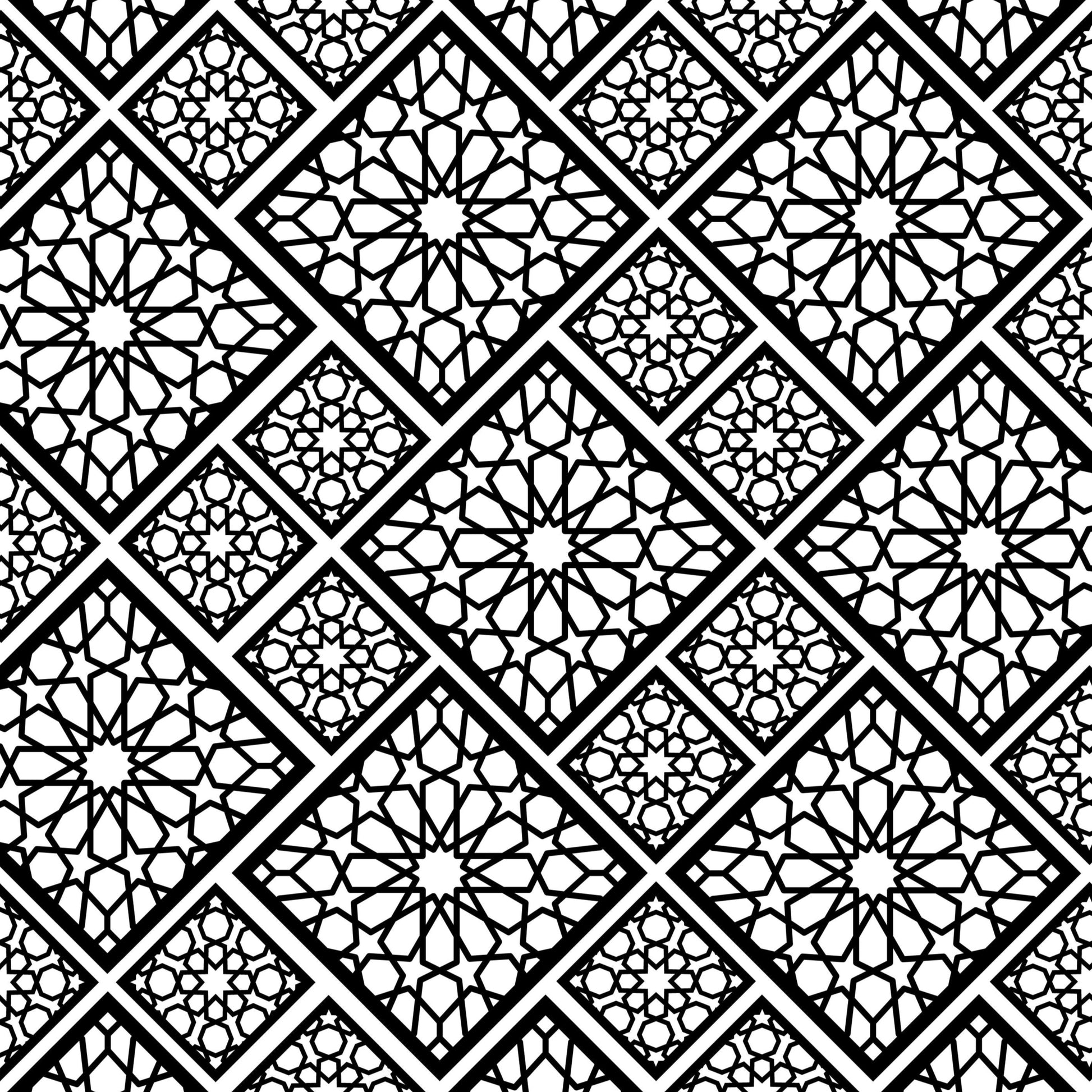 aisoi Bikini Bottom Modern Mosaic Black  and White