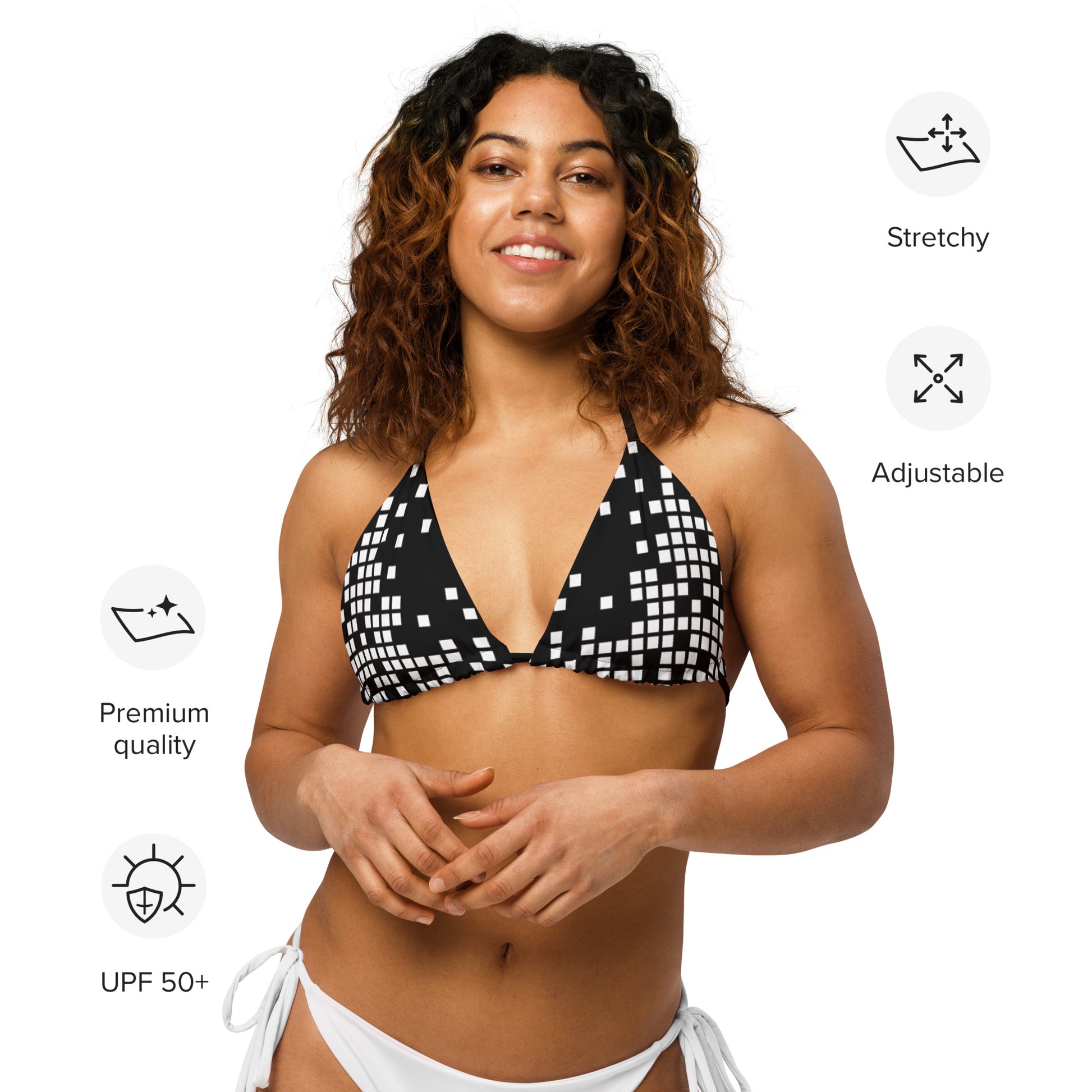 aisoi Bikini Top Pixel Party Black & White