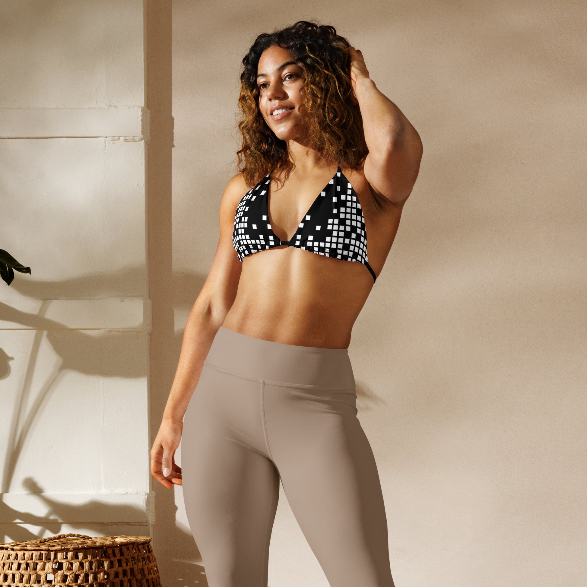 aisoi Bikini Top Pixel Party Black & White