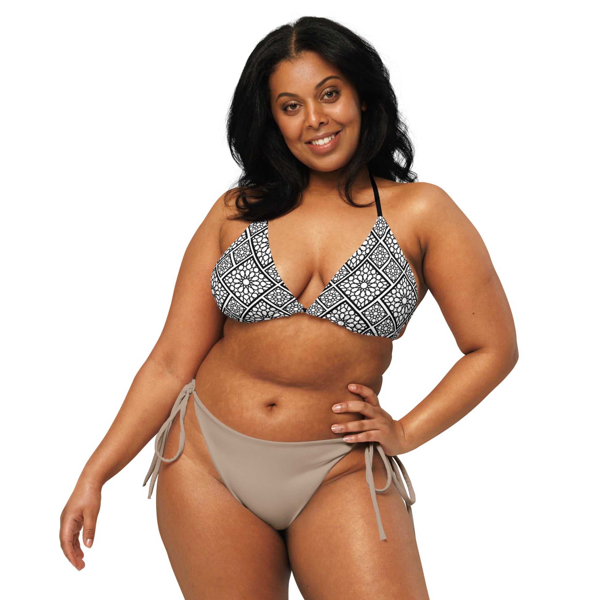 aisoi Bikini Top Modern Mosaic Blak and White