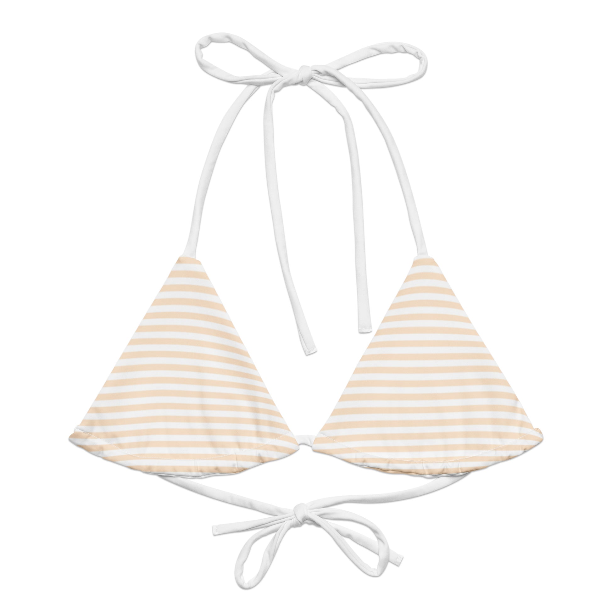 String Bikini Top | Pastel Peach - Stripes by aisoi Swimwear & Beachwear