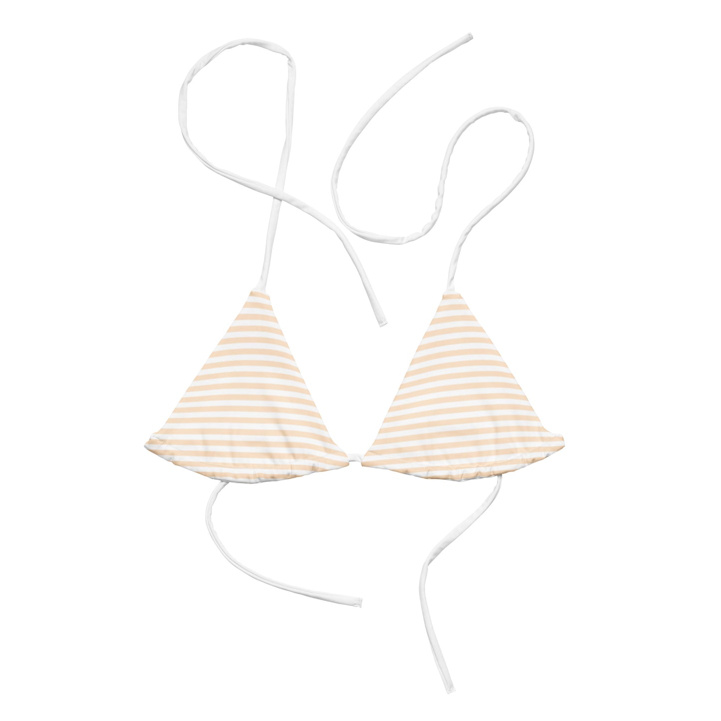 String Bikini Top | Pastel Peach - Stripes by aisoi Swimwear & Beachwear
