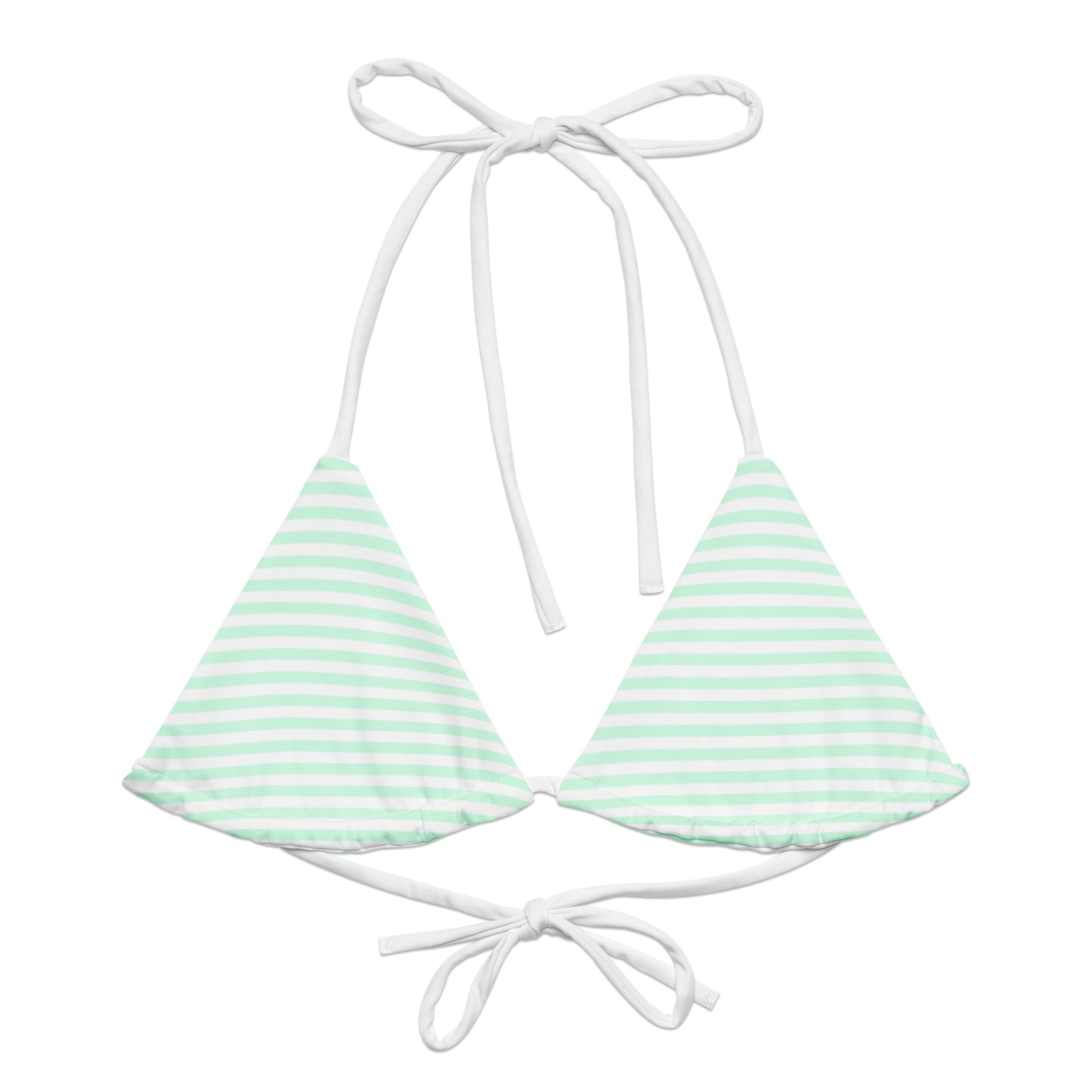 String Bikini Top | Pastel Mint - Stripes by aisoi Swimwear & Beachwear
