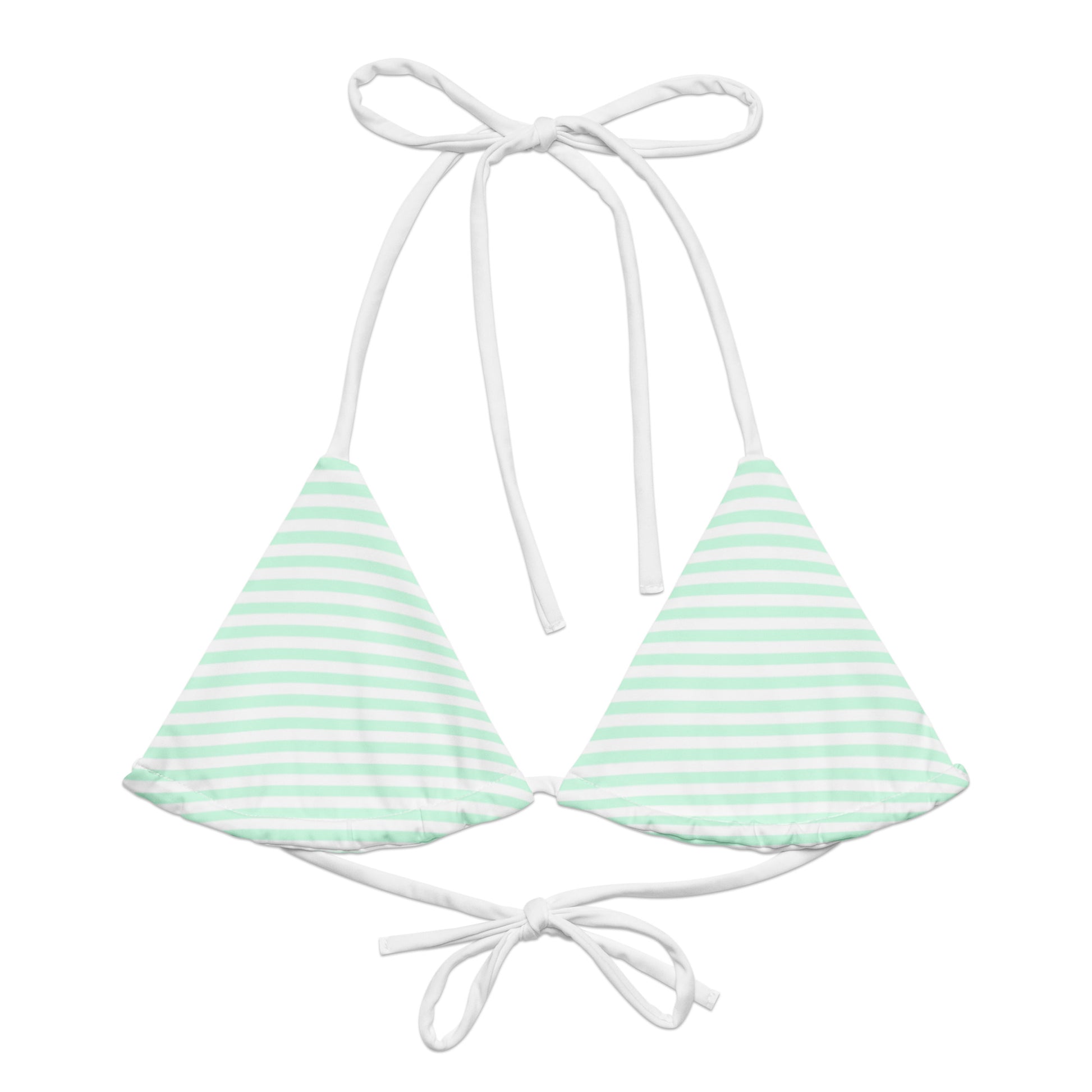 String Bikini Top | Pastel Mint - Stripes by aisoi Swimwear & Beachwear