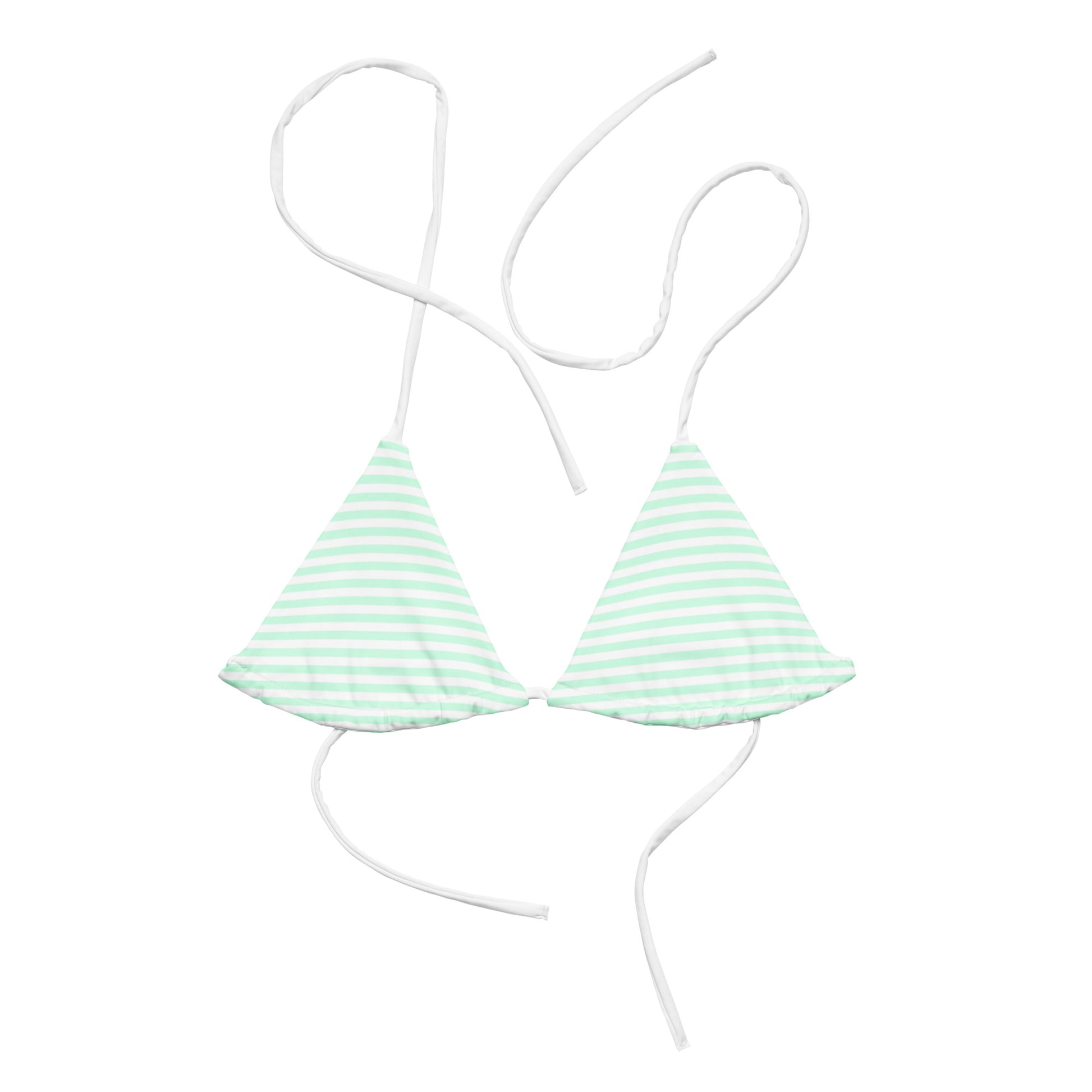 String Bikini Top | Pastel Mint - Stripes by aisoi Swimwear & Beachwear