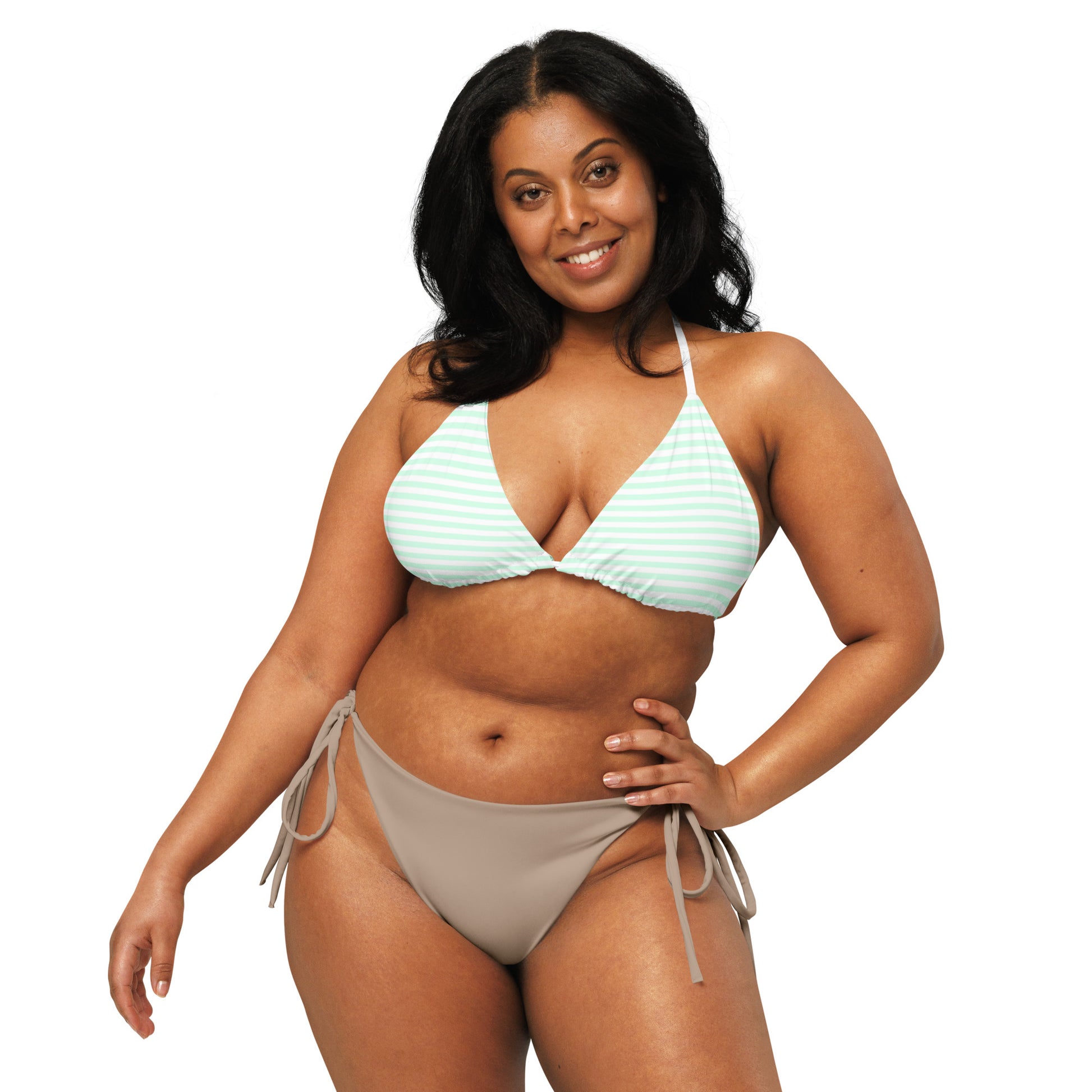 String Bikini Top | Pastel Mint - Stripes by aisoi Swimwear & Beachwear