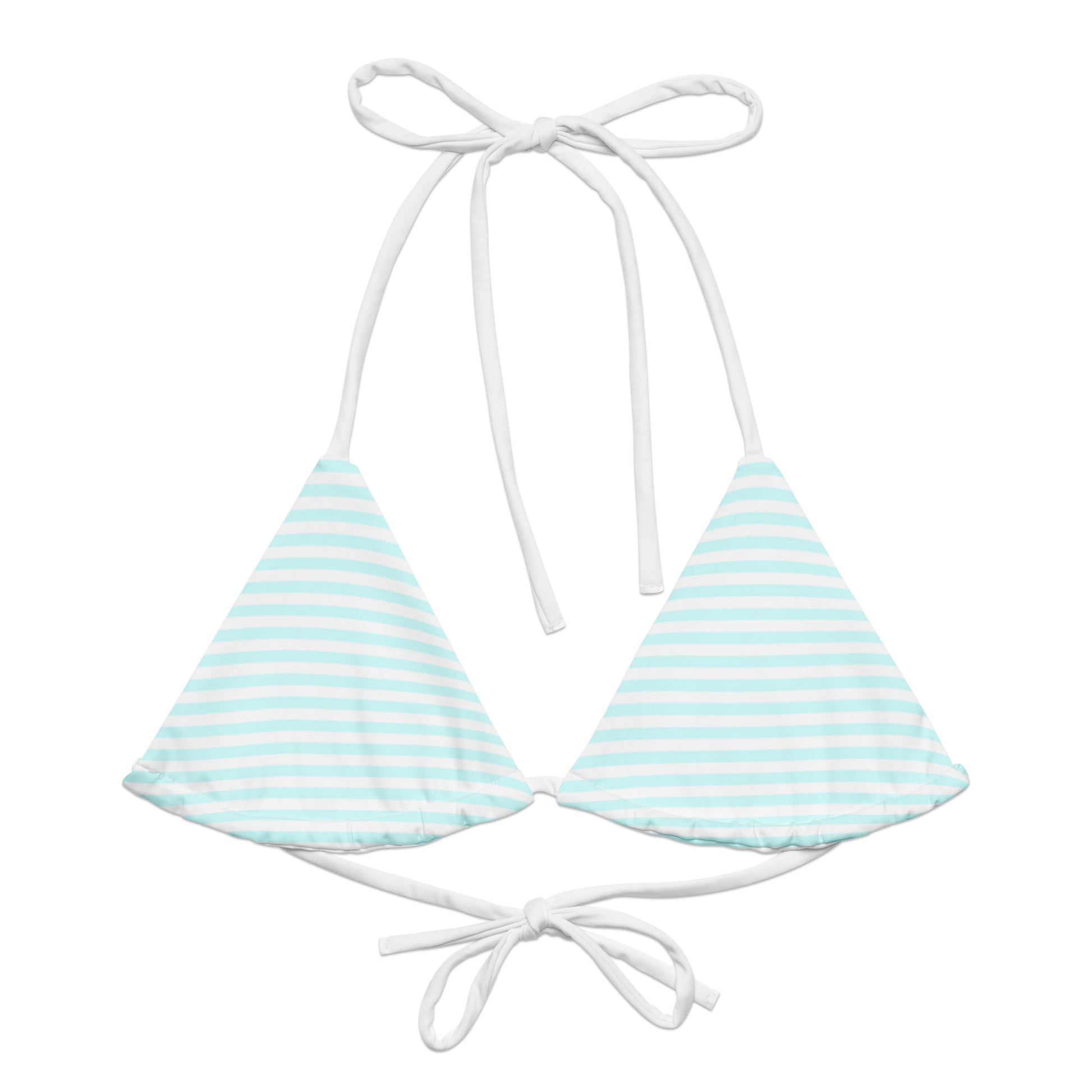 String Bikini Top | Pastel Aqua - Stripes by aisoi Swimwear & Beachwear
