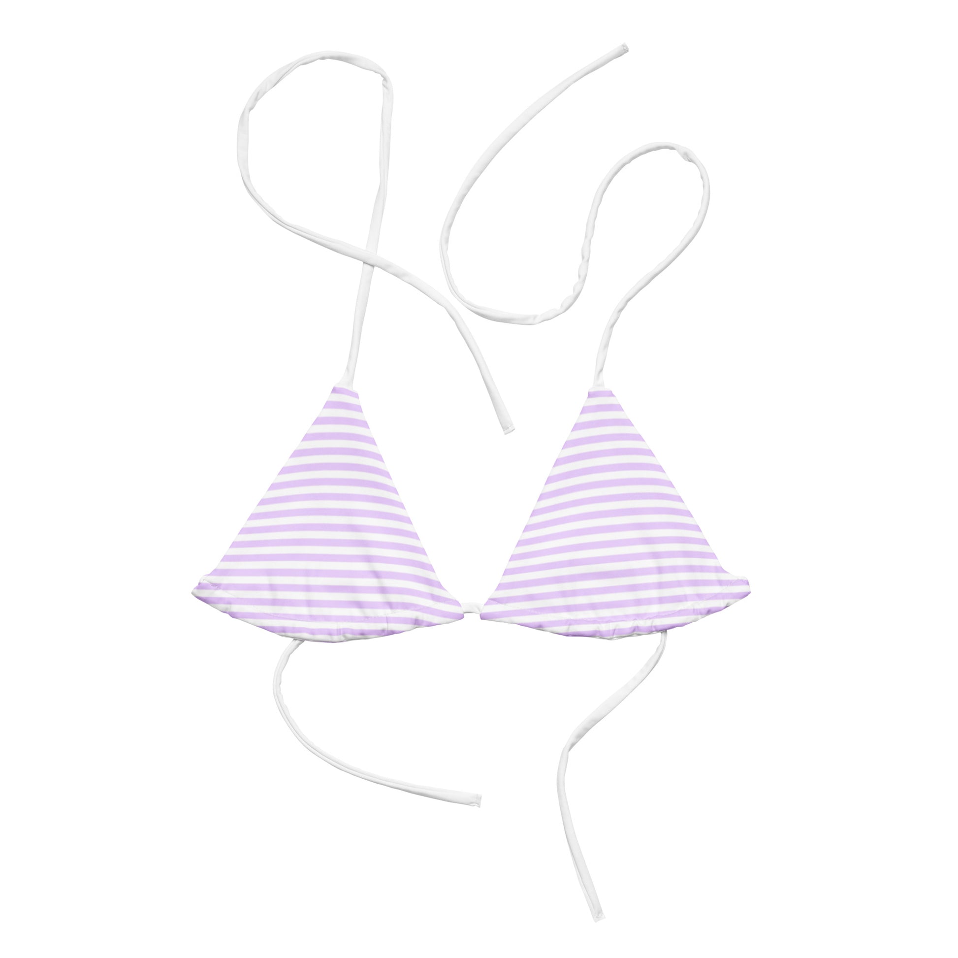 String Bikini Top | Pastel Lilac - Stripes by aisoi Swimwear & Beachwear