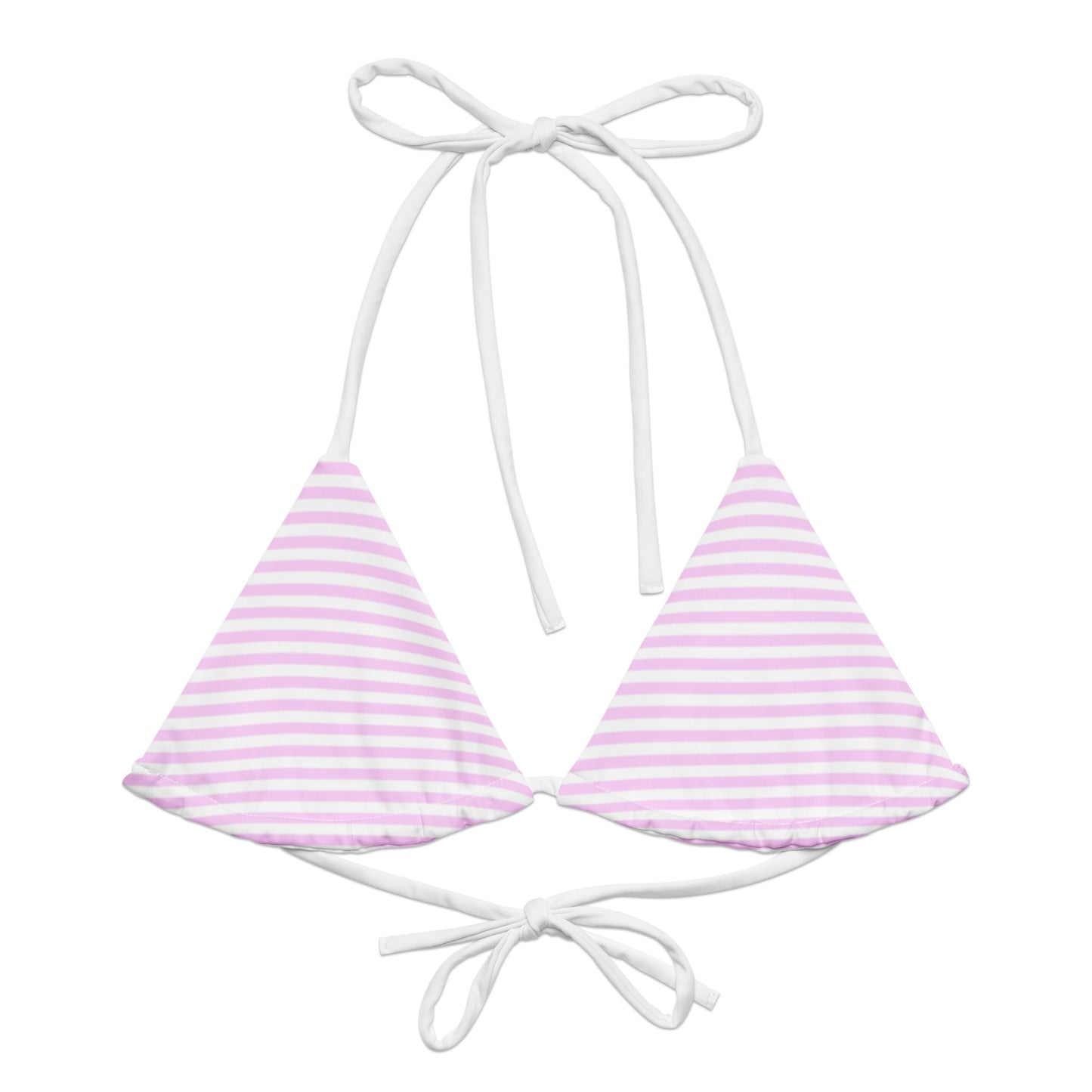 String Bikini Top | Pastel Pink - Stripes by aisoi Swimwear & Beachwear