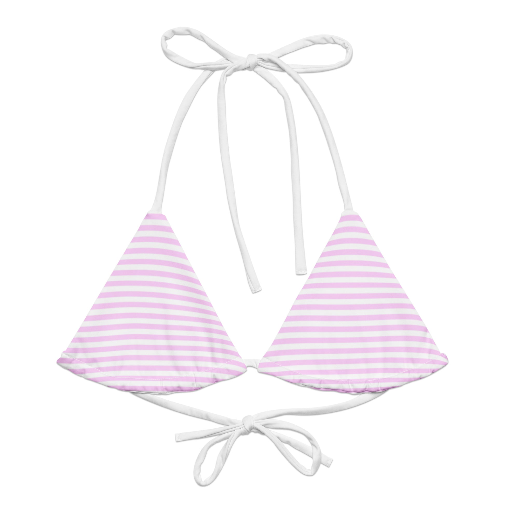 String Bikini Top | Pastel Pink - Stripes by aisoi Swimwear & Beachwear