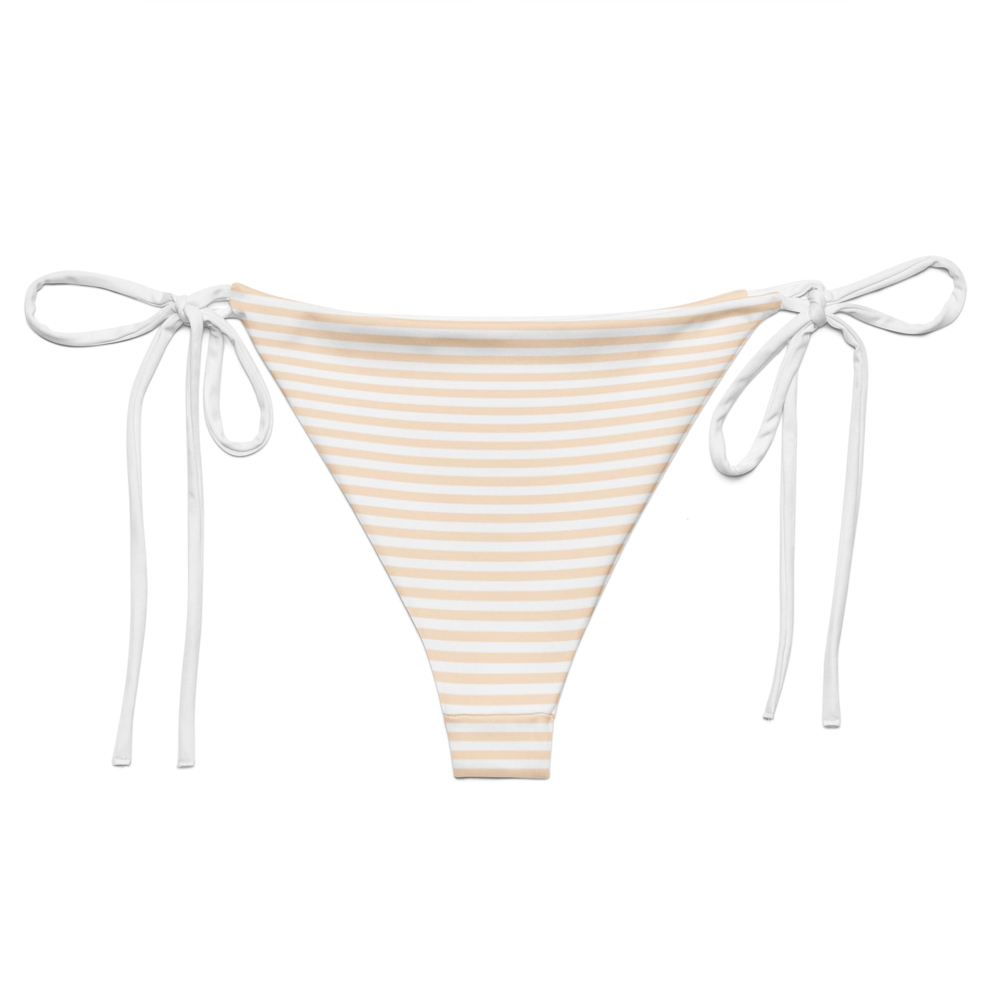 String Bikini Bottom | Pastel Peach - Stripes by aisoi Swimwear & Beachwear
