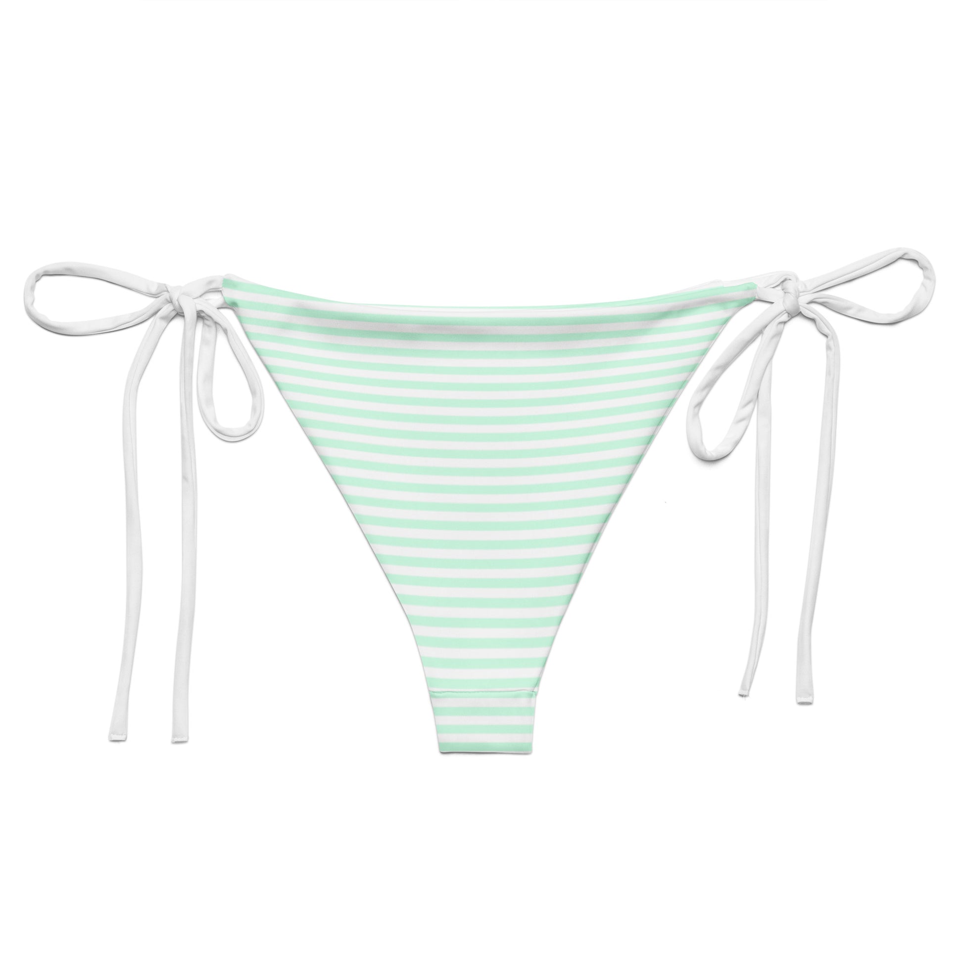 String Bikini Bottom | Pastel Mint - Stripes by aisoi Swimwear & Beachwear