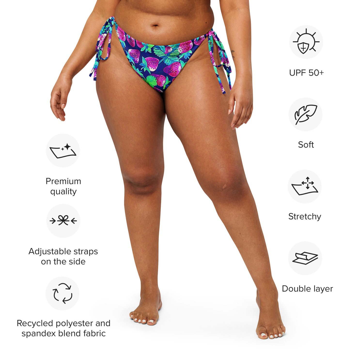 String Bikini Bottom | Strawberry Sparkle by aisoi Swimwear & Beachwear