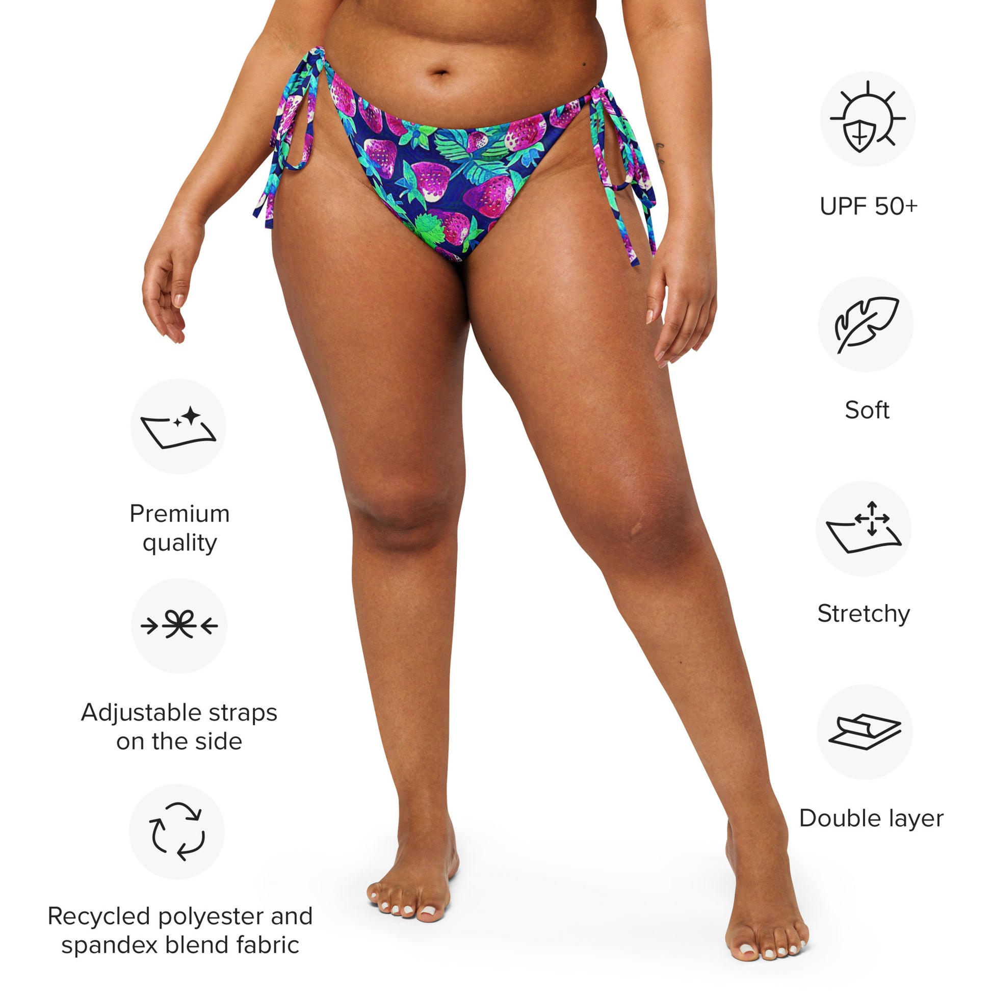 String Bikini Bottom | Strawberry Sparkle by aisoi Swimwear & Beachwear