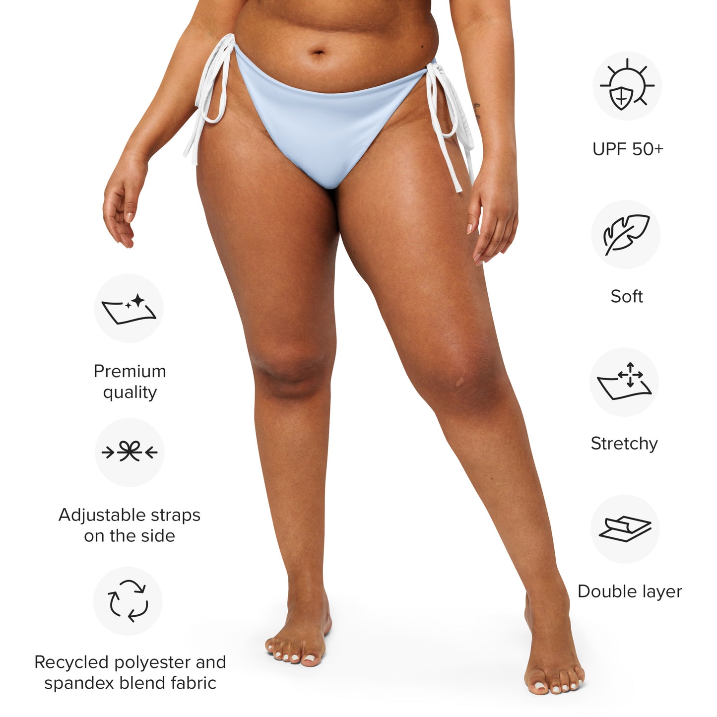 String Bikini Bottom | Pastel Cornflower by aisoi Swimwear & Beachwear