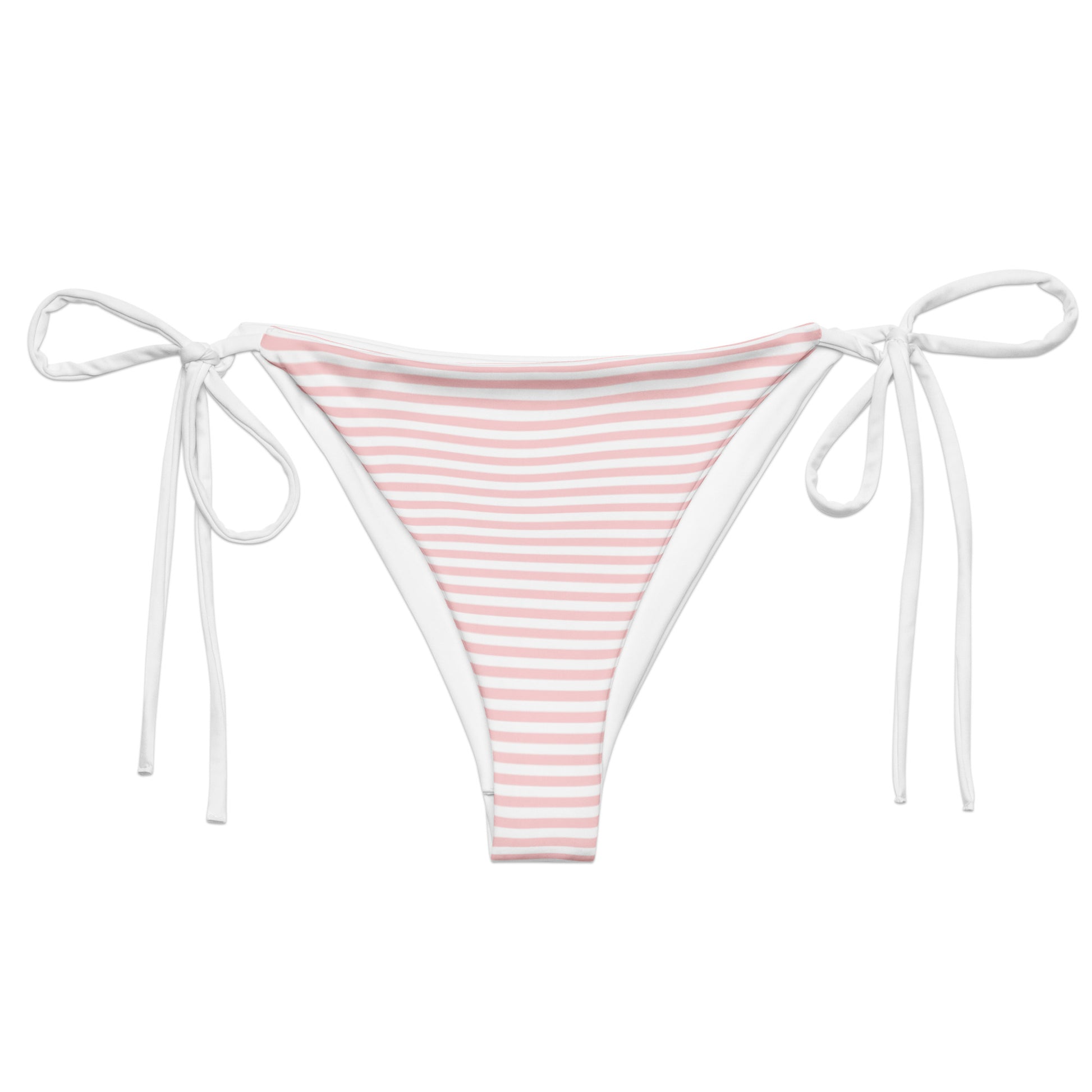 String Bikini Bottom | Pastel Salmon - Stripes by aisoi Swimwear & Beachwear