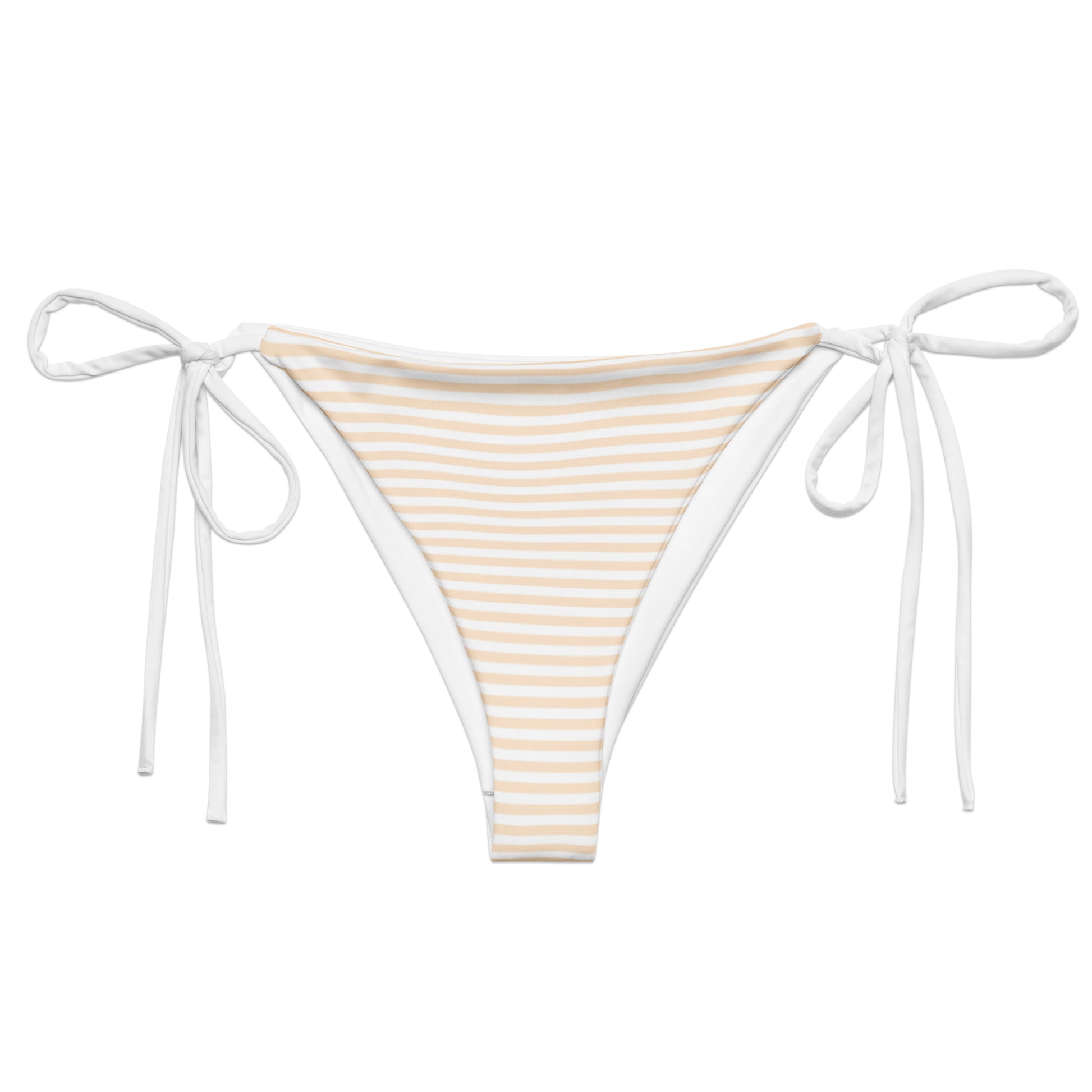 String Bikini Bottom | Pastel Peach - Stripes by aisoi Swimwear & Beachwear