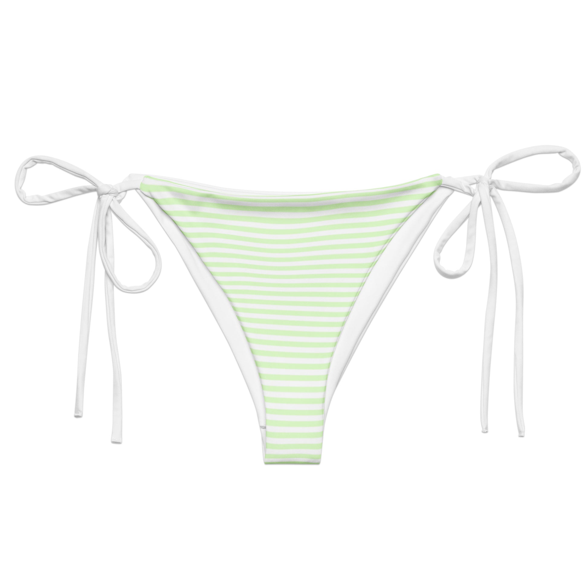 String Bikini Bottom | Pastel Lime - Stripes by aisoi Swimwear & Beachwear