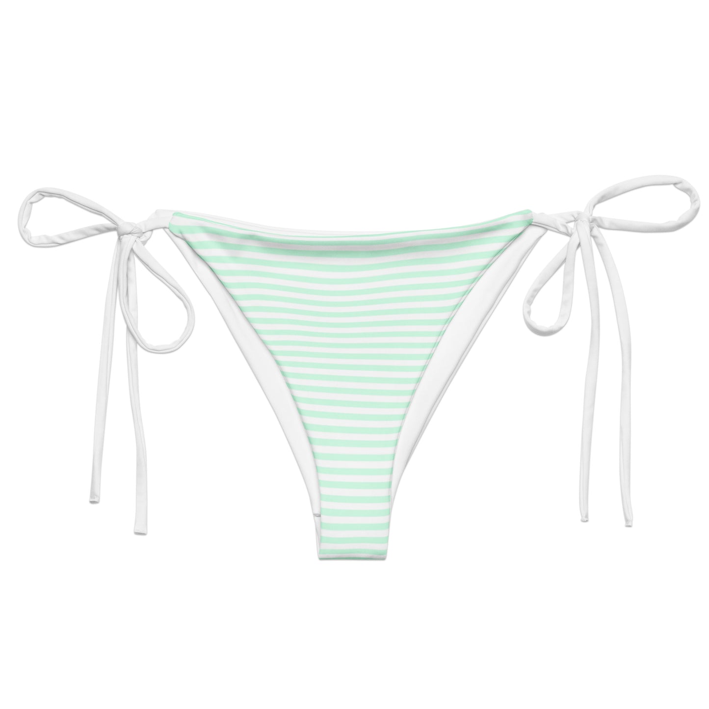 String Bikini Bottom | Pastel Mint - Stripes by aisoi Swimwear & Beachwear
