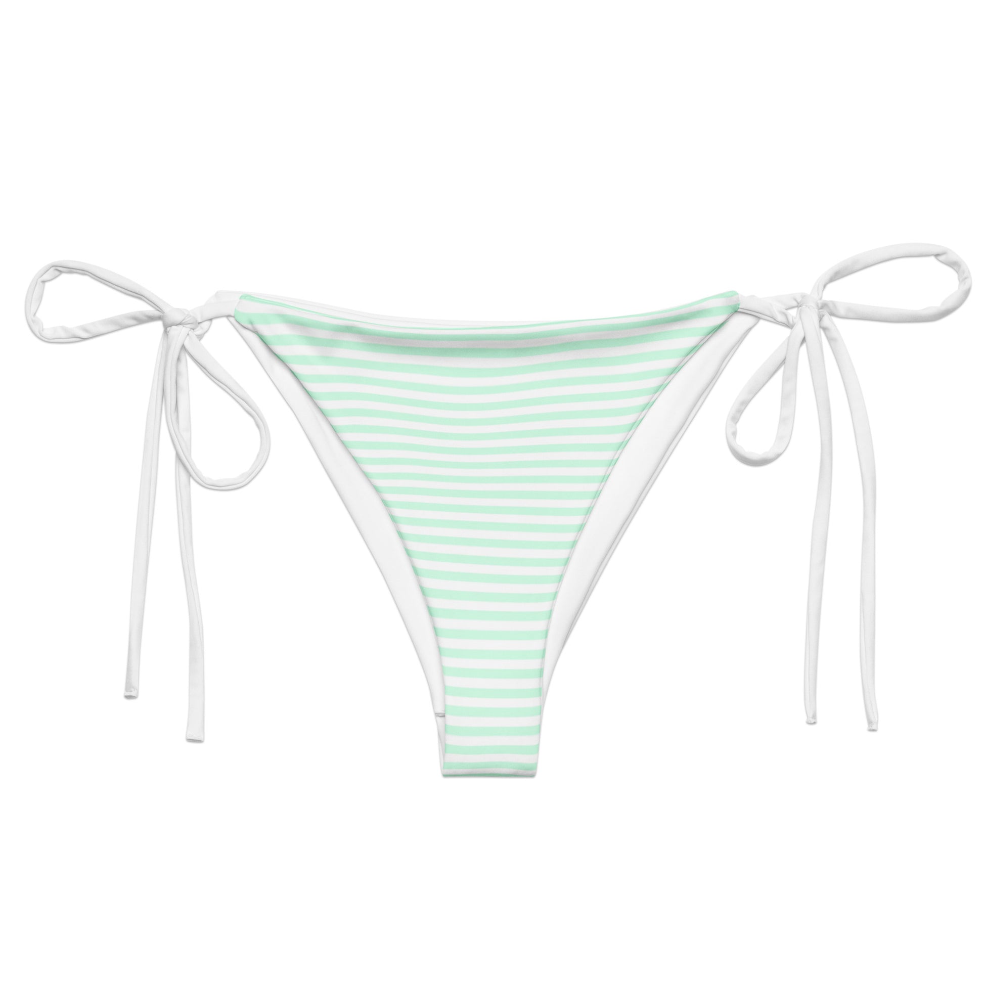 String Bikini Bottom | Pastel Mint - Stripes by aisoi Swimwear & Beachwear