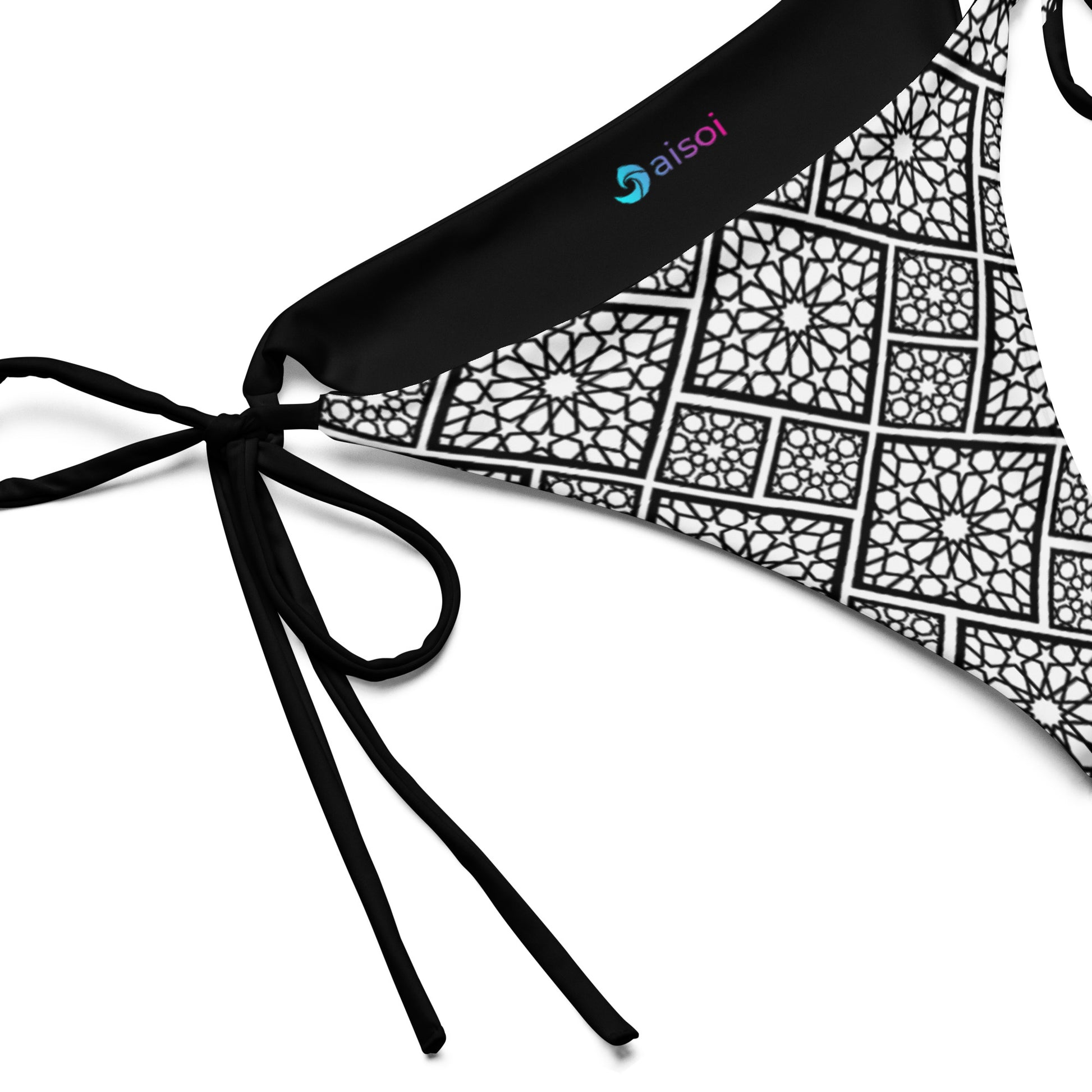 aisoi Bikini Bottom Modern Mosaic Black  and White