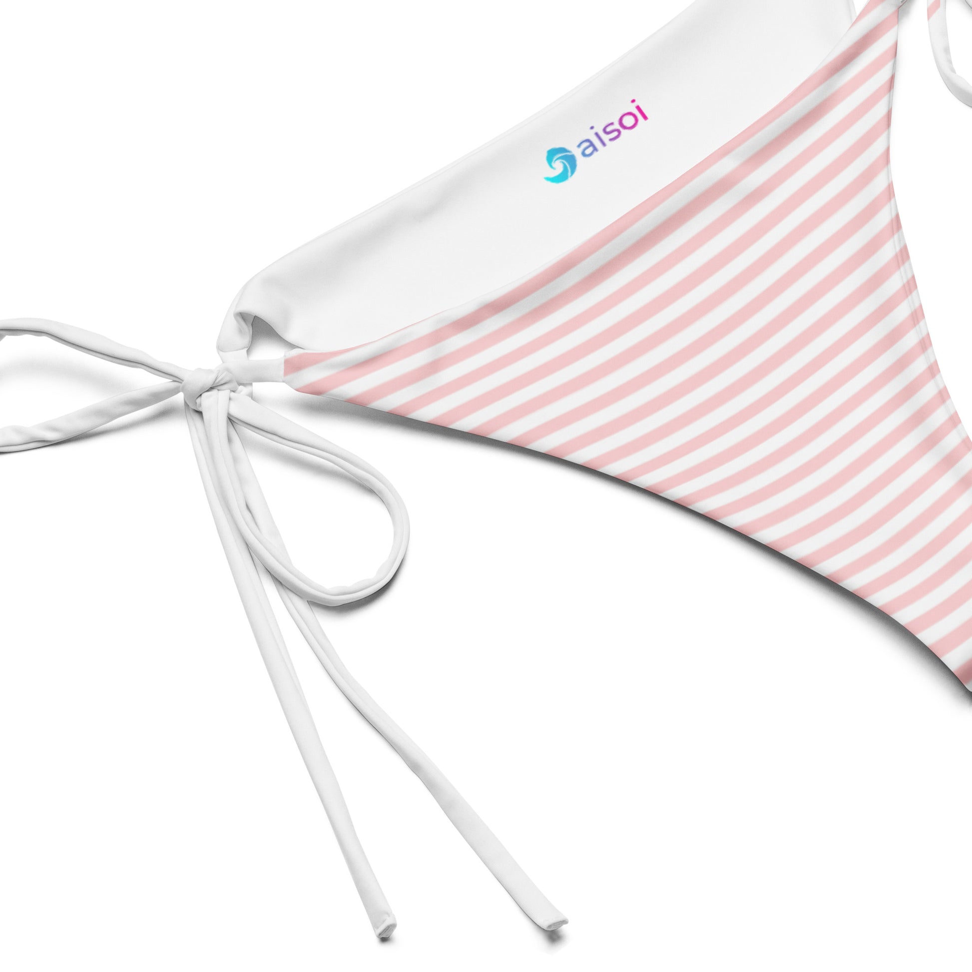 String Bikini Bottom | Pastel Salmon - Stripes by aisoi Swimwear & Beachwear
