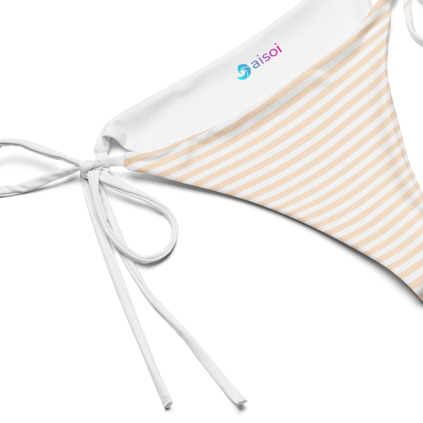 String Bikini Bottom | Pastel Peach - Stripes by aisoi Swimwear & Beachwear