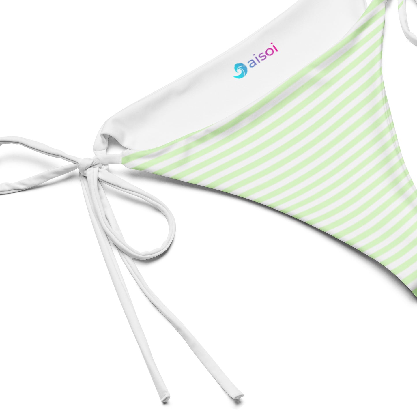 String Bikini Bottom | Pastel Lime - Stripes by aisoi Swimwear & Beachwear