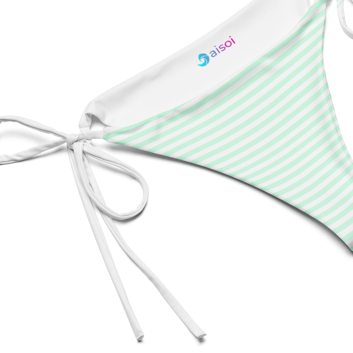 String Bikini Bottom | Pastel Mint - Stripes by aisoi Swimwear & Beachwear