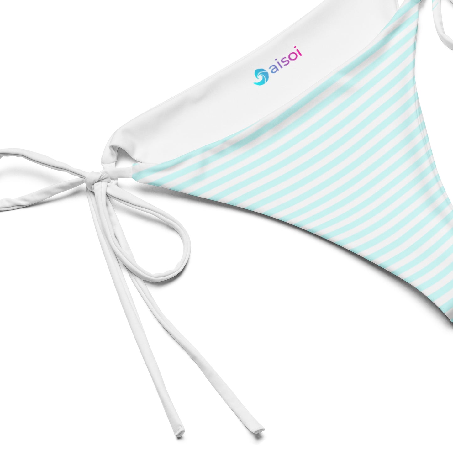 String Bikini Bottom | Pastel Aqua - Stripes by aisoi Swimwear & Beachwear