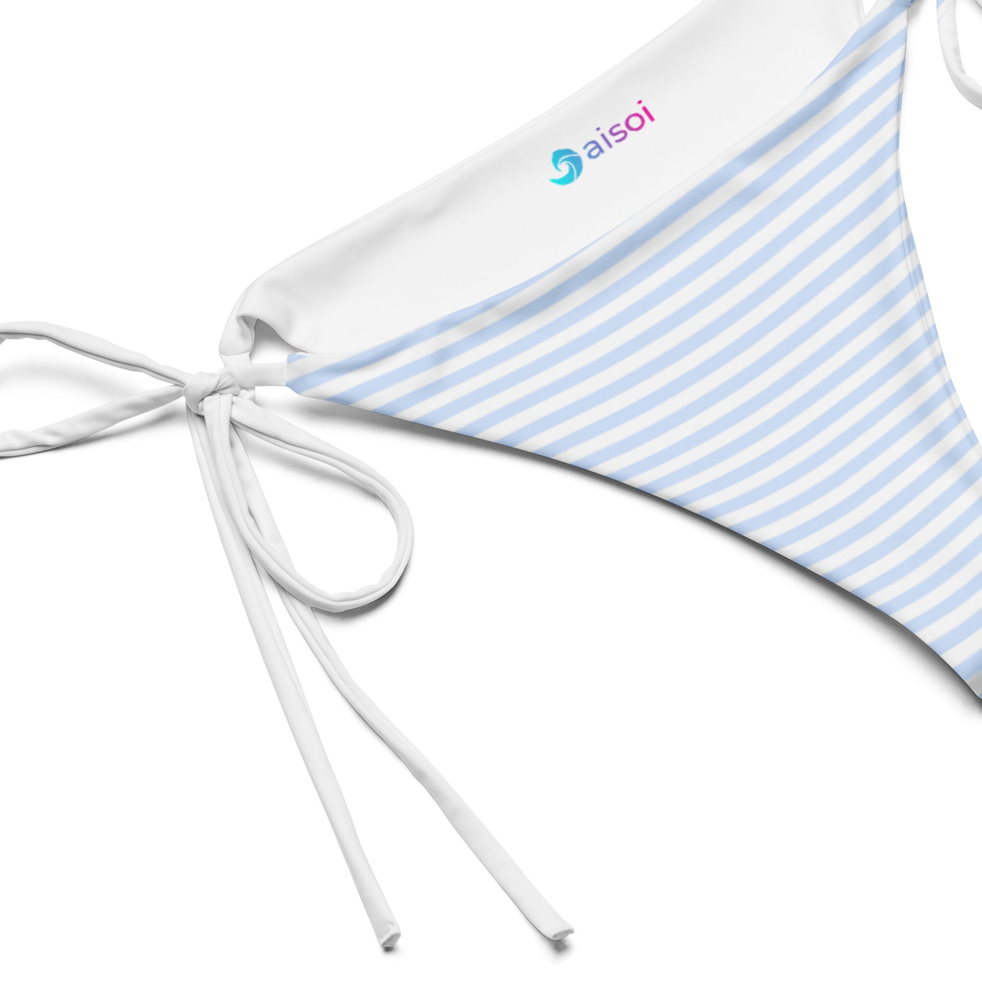 String Bikini Bottom | Pastel Cornflower - Stripes by aisoi Swimwear & Beachwear