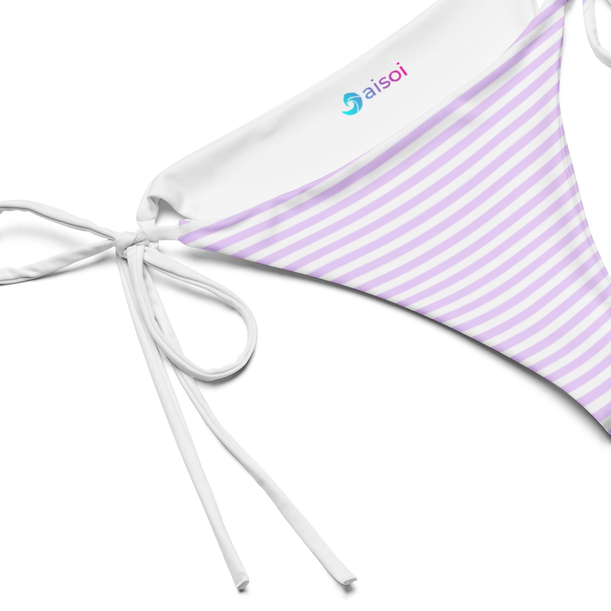 String Bikini Bottom | Pastel Lilac - Stripes by aisoi Swimwear & Beachwear