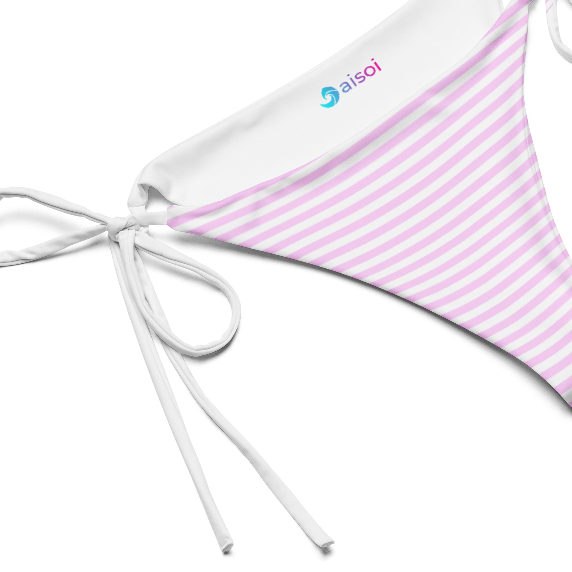 String Bikini Bottom | Pastel Pink - Stripes by aisoi Swimwear & Beachwear