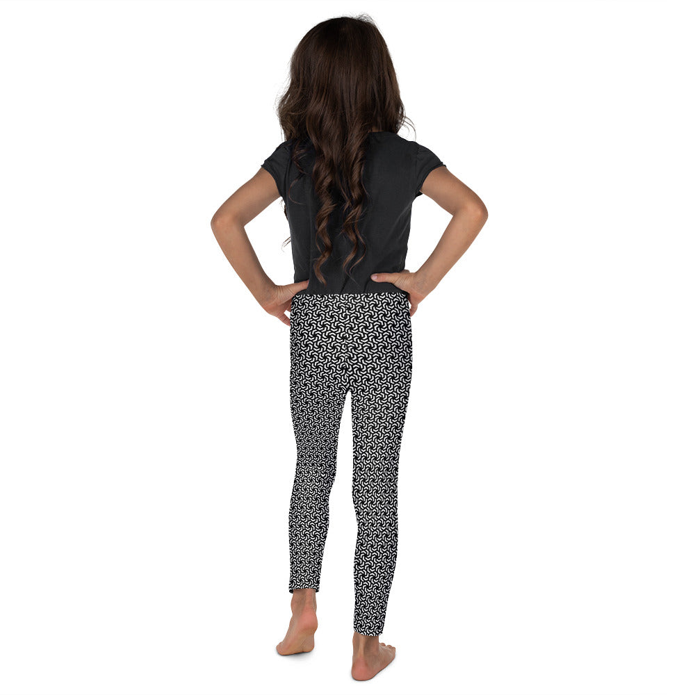 Kid's Checkerboard Leggings, Girl's Black & White Legging