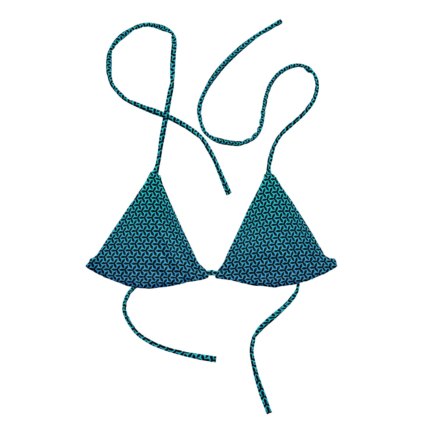 Women's String Bikini Top |  Propeller Cyan