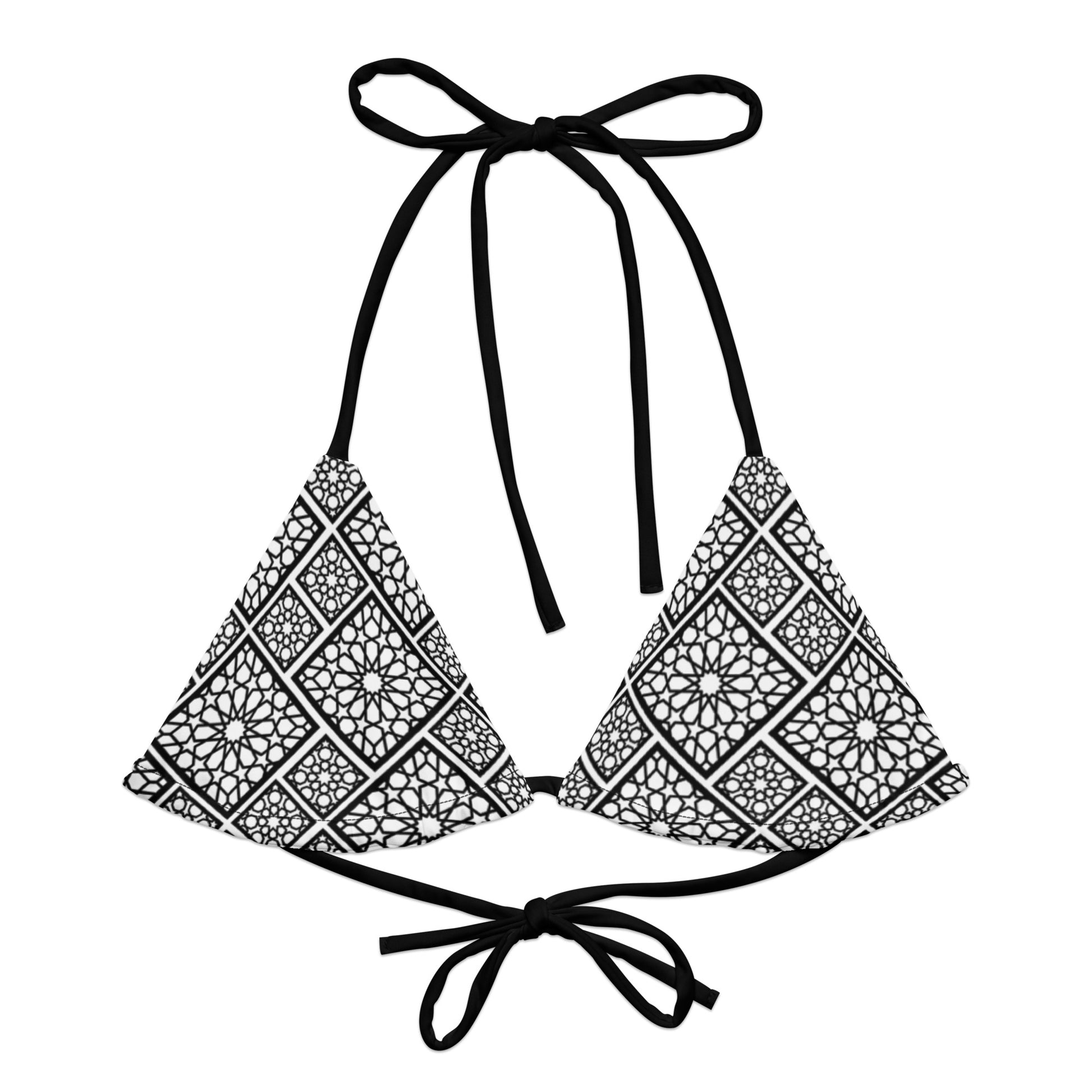 aisoi Bikini Top Modern Mosaic Blak and White