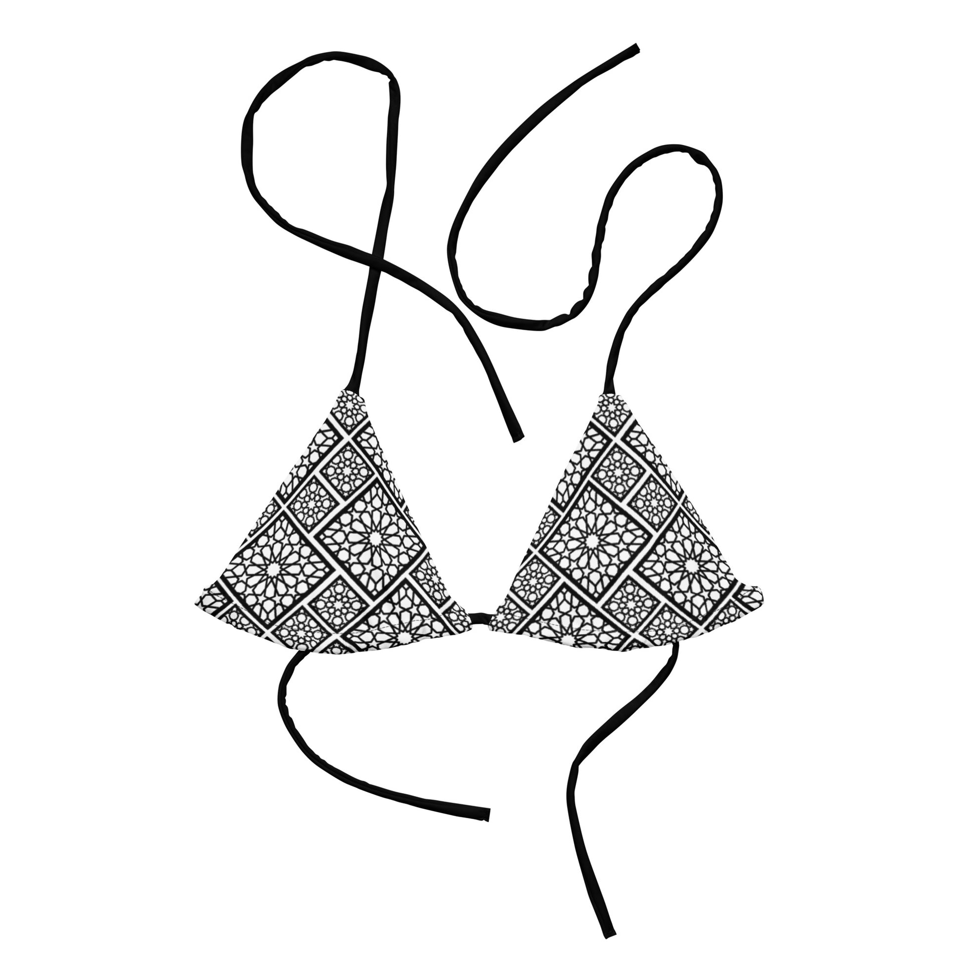 aisoi Bikini Top Modern Mosaic Blak and White