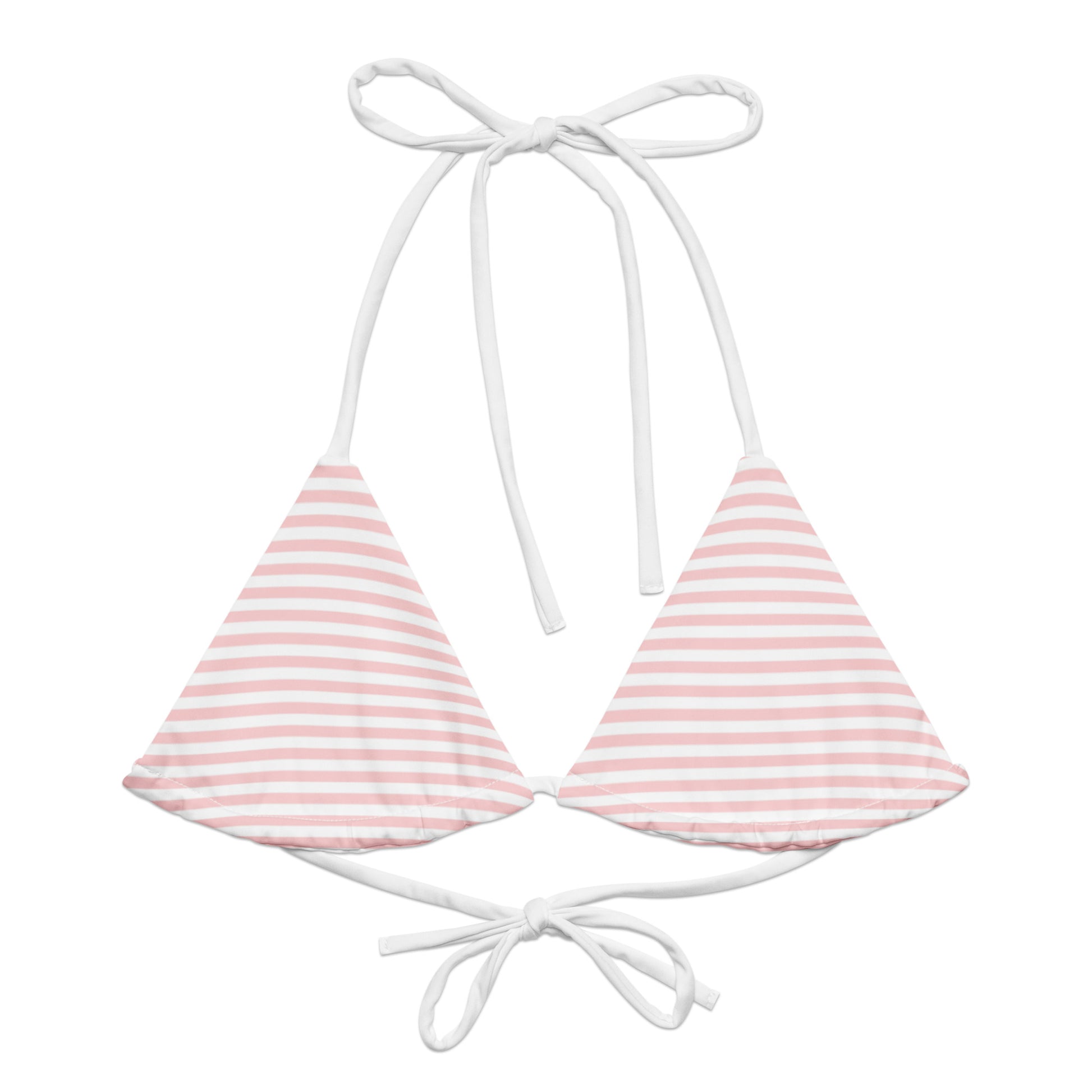 String Bikini Top | Pastel Salmon - Stripes by aisoi Swimwear & Beachwear