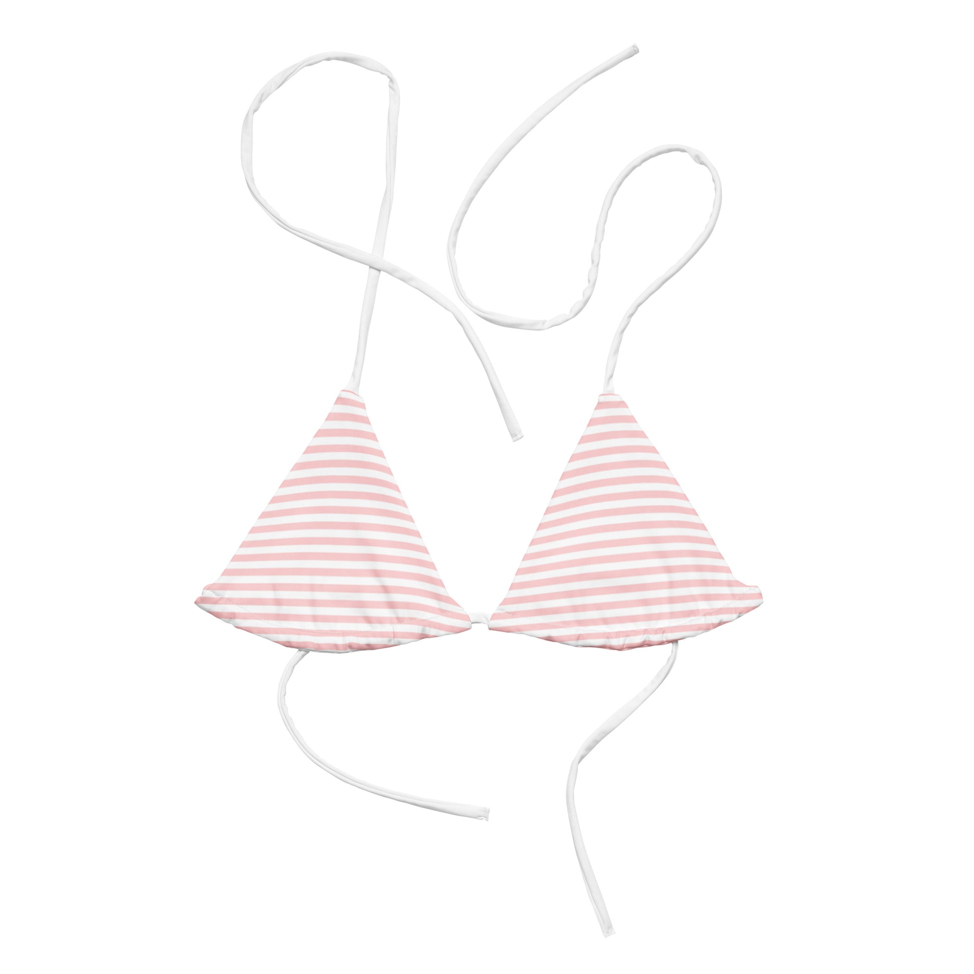 String Bikini Top | Pastel Salmon - Stripes by aisoi Swimwear & Beachwear