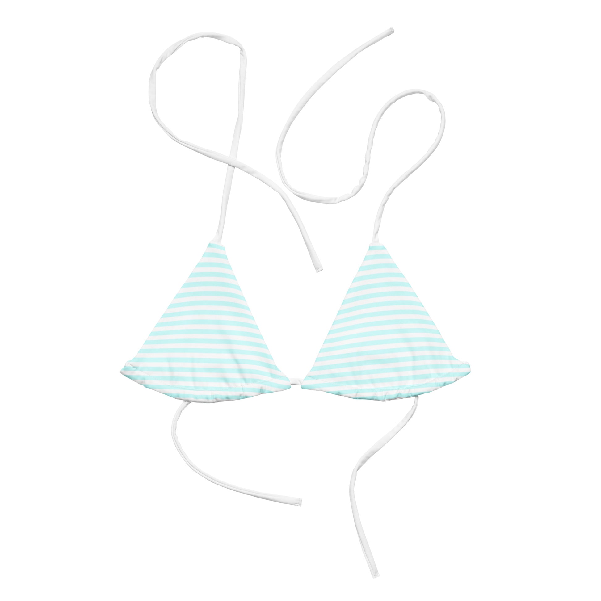 String Bikini Top | Pastel Aqua - Stripes by aisoi Swimwear & Beachwear