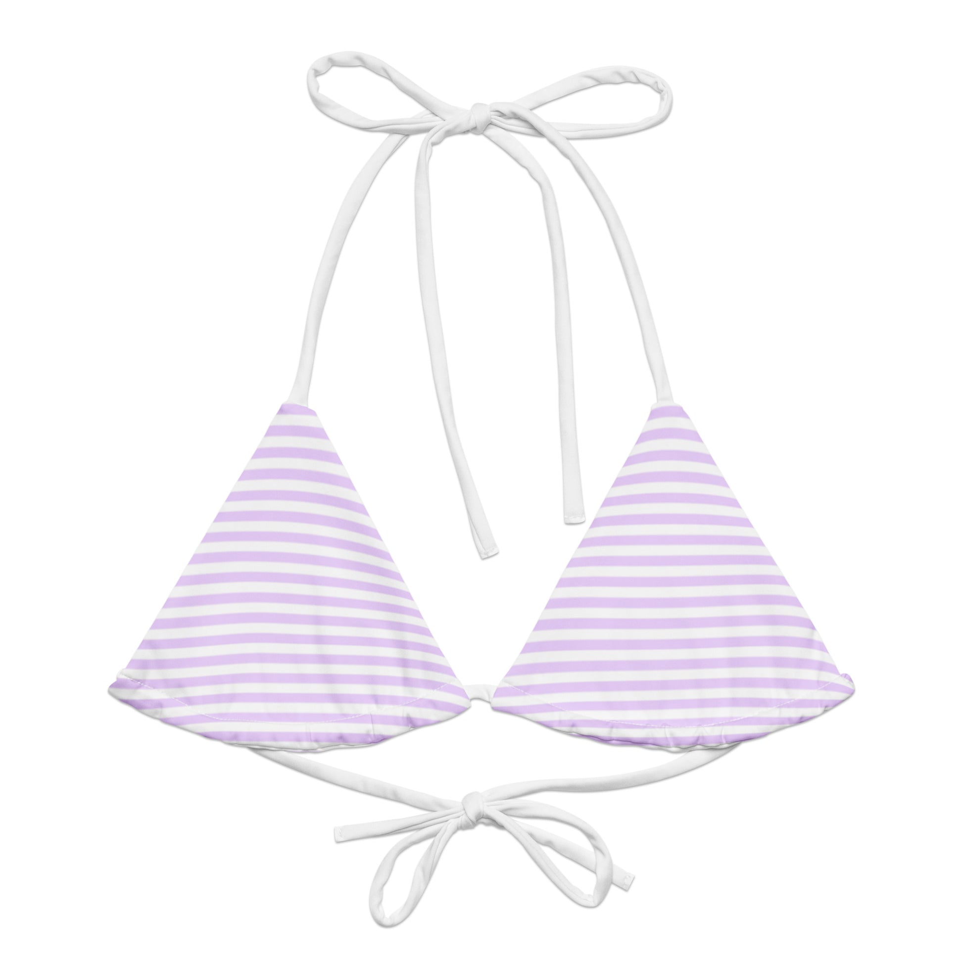 String Bikini Top | Pastel Lilac - Stripes by aisoi Swimwear & Beachwear