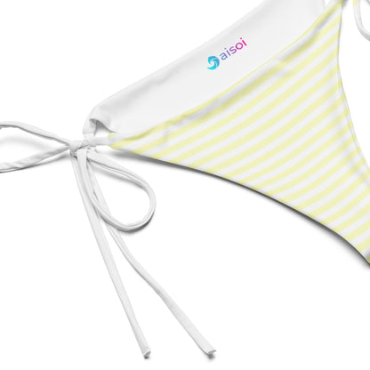 String Bikini Bottom | Pastel Lemon - Stripes by aisoi Swimwear & Beachwear